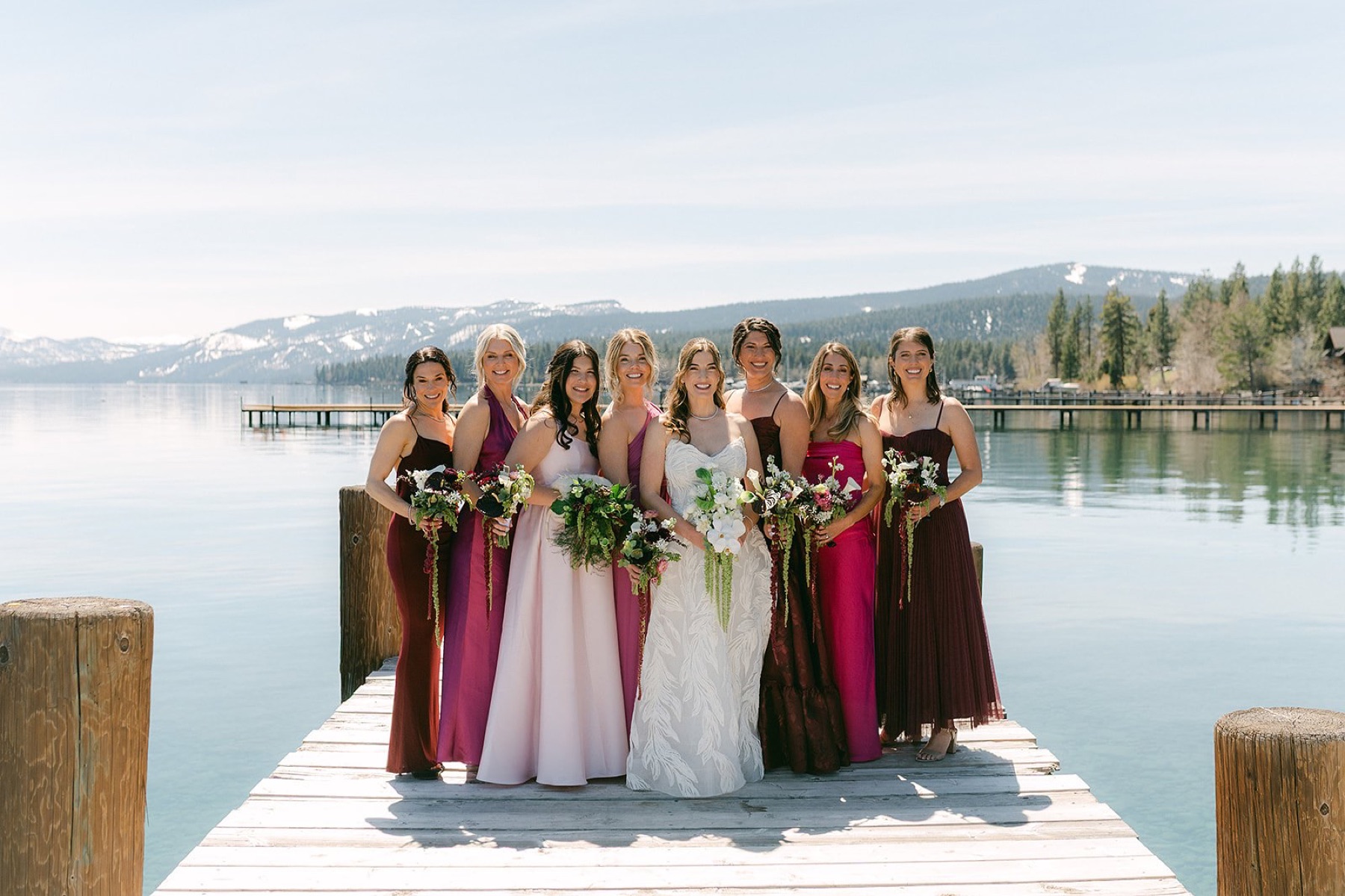 Wedding florals by Golden Flowers at Palisades Tahoe High Camp, Lake Tahoe