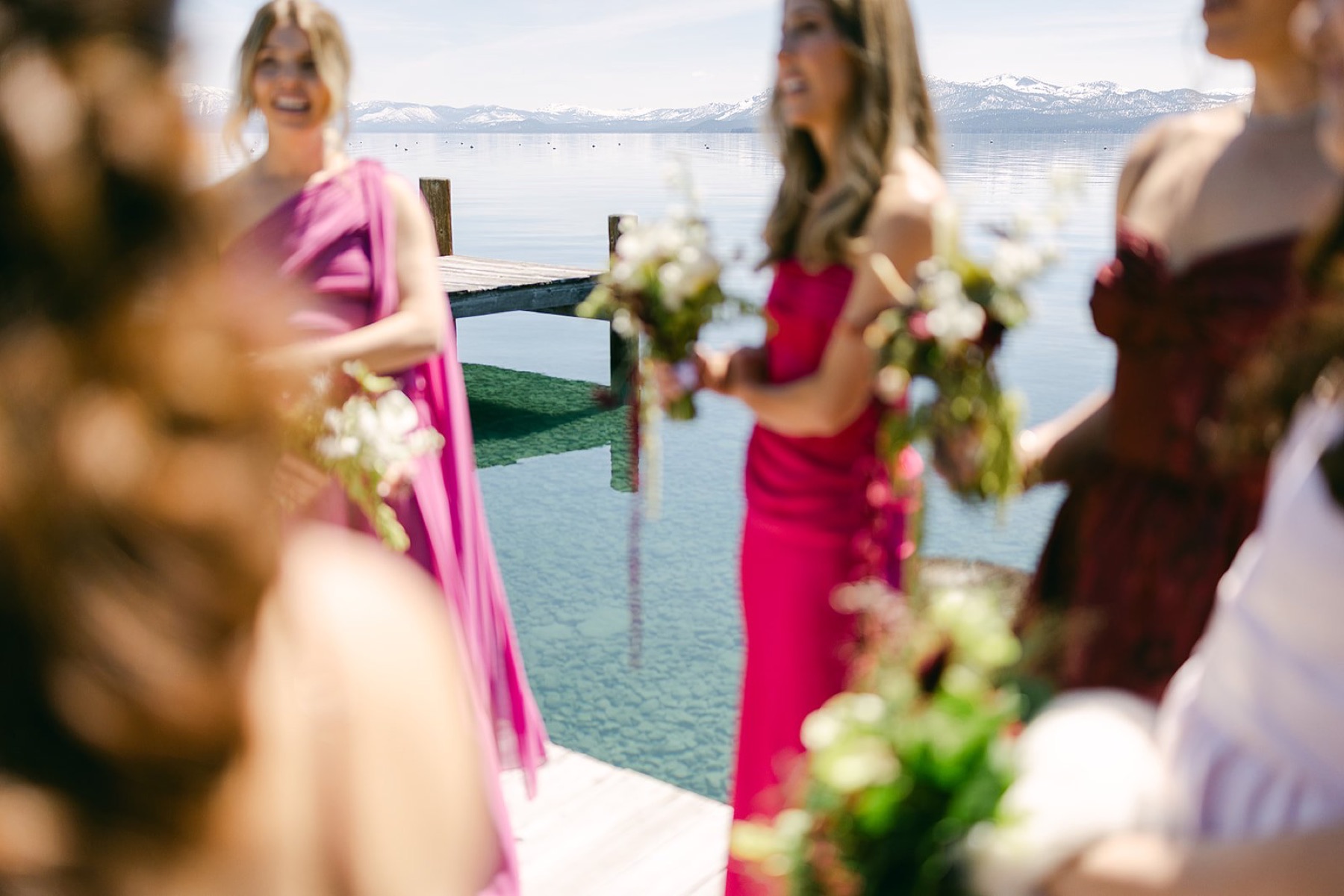 Wedding florals by Golden Flowers at Palisades Tahoe High Camp, Lake Tahoe
