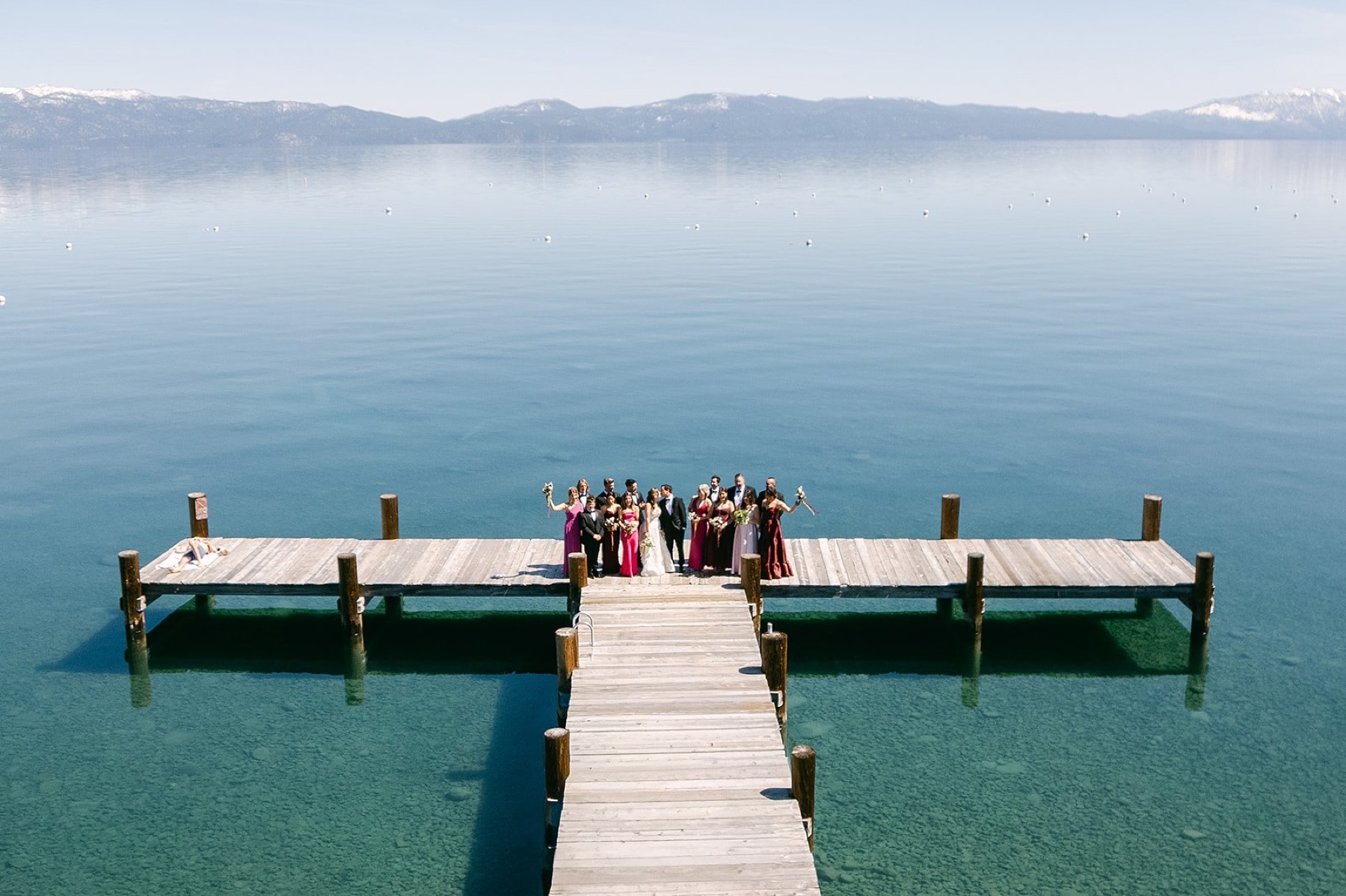 Wedding florals by Golden Flowers at Palisades Tahoe High Camp, Lake Tahoe