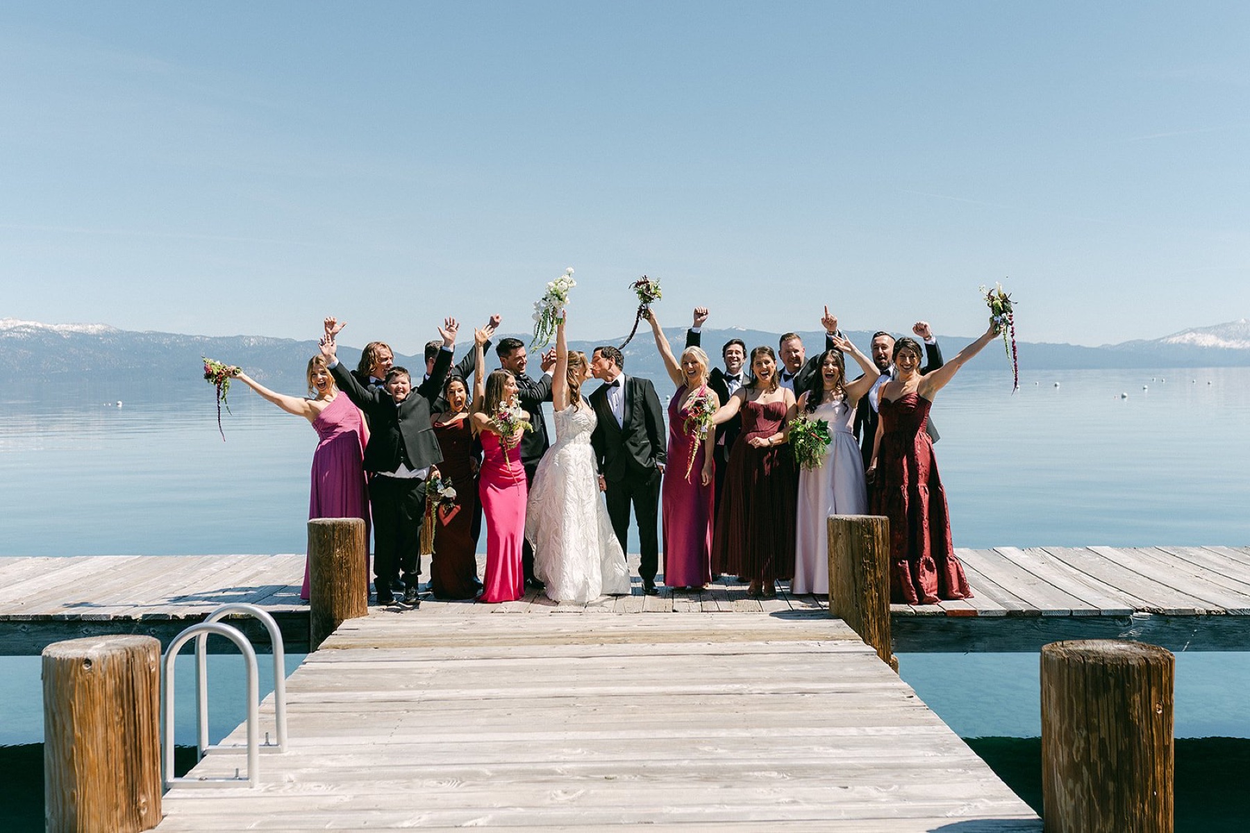 Wedding florals by Golden Flowers at Palisades Tahoe High Camp, Lake Tahoe