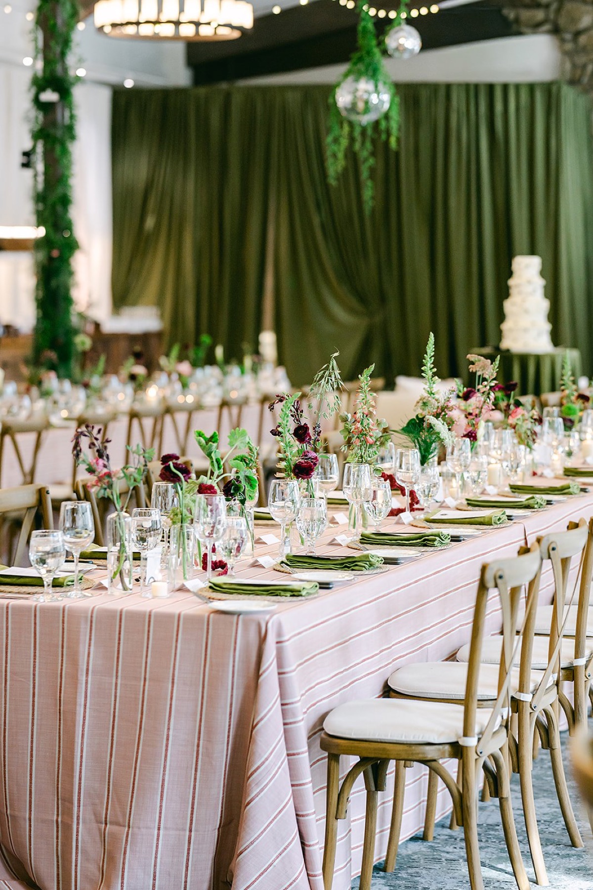 Wedding florals by Golden Flowers at Palisades Tahoe High Camp, Lake Tahoe