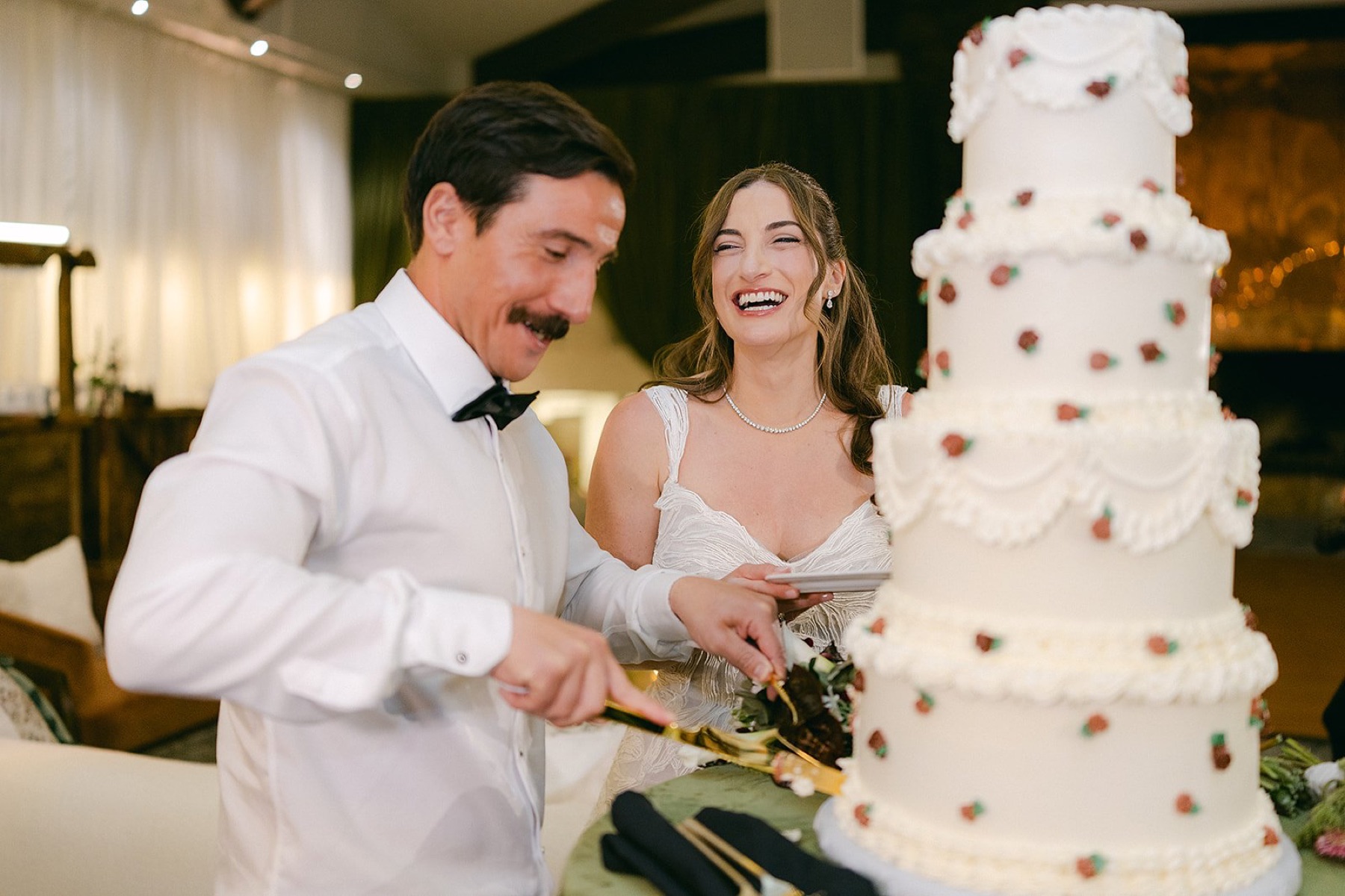 Wedding florals by Golden Flowers at Palisades Tahoe High Camp, Lake Tahoe