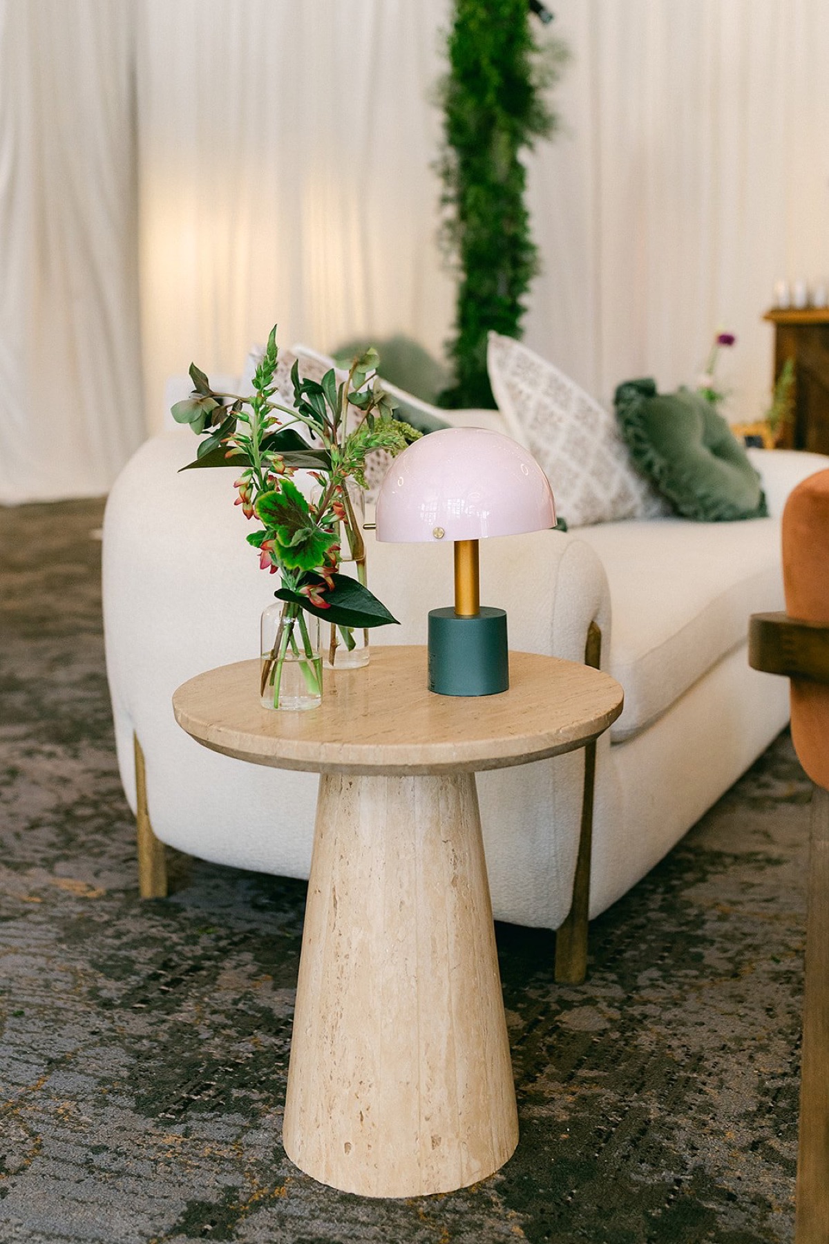 Wedding florals by Golden Flowers at Palisades Tahoe High Camp, Lake Tahoe
